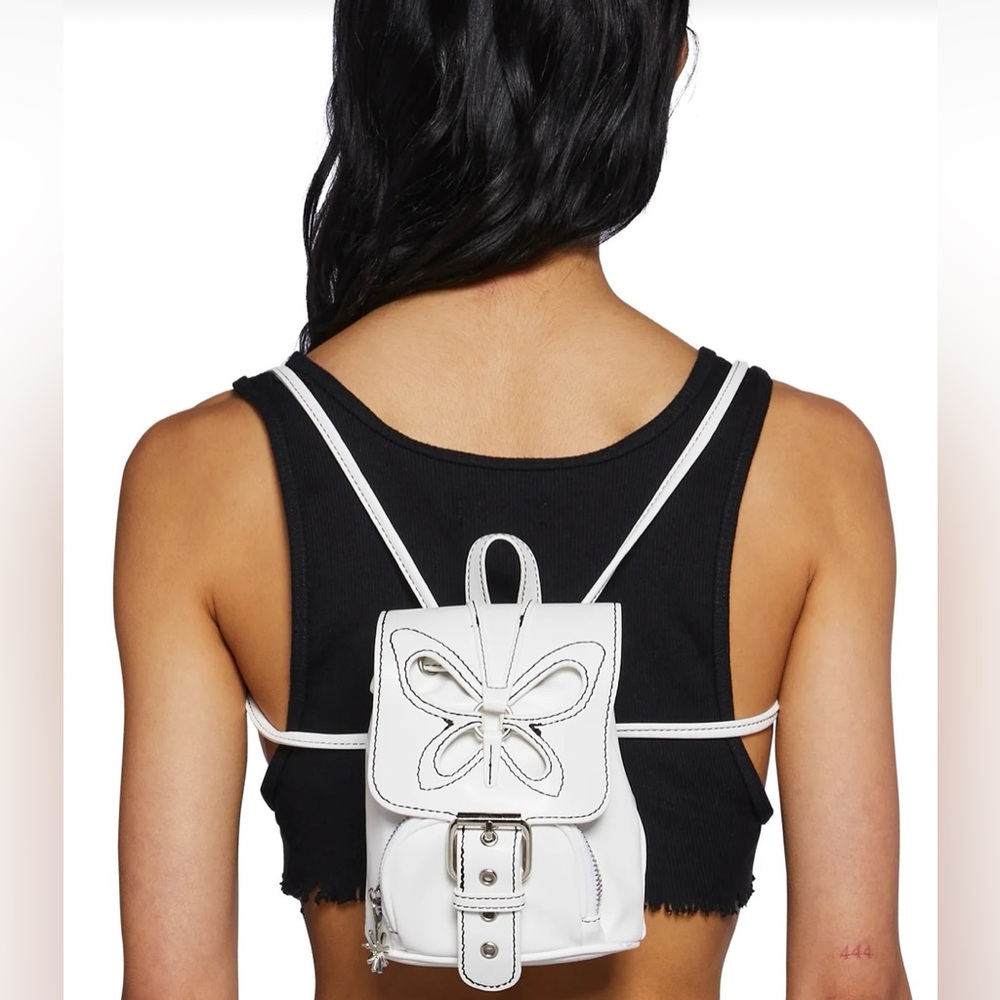 All Giggles Butterfly Backpack- White